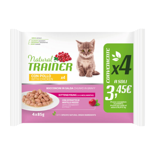Kitten Flowpack 4 X 85G Pollo