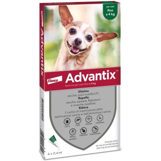ADVANTIX per cani fino a 4kg | 6 Pipette