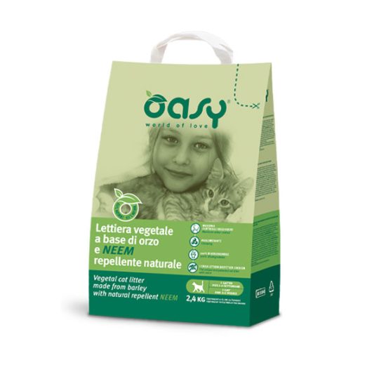 OASY LETTIERA VEGETALE • ORZO e NEEM, repellente naturale