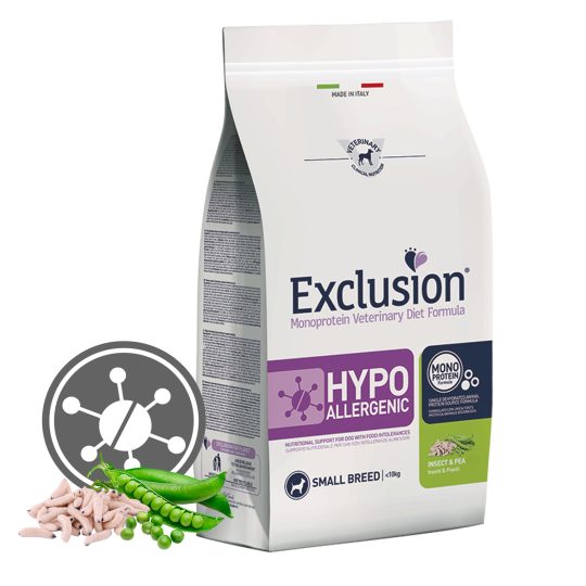 EXCLUSION HYPOALLERGENIC INSETTI & PISELLI SMALL 2kg