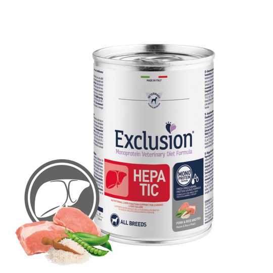 EXCLUSION EXCLUSION HEPATIC PORK & RICE AND PEA 400g