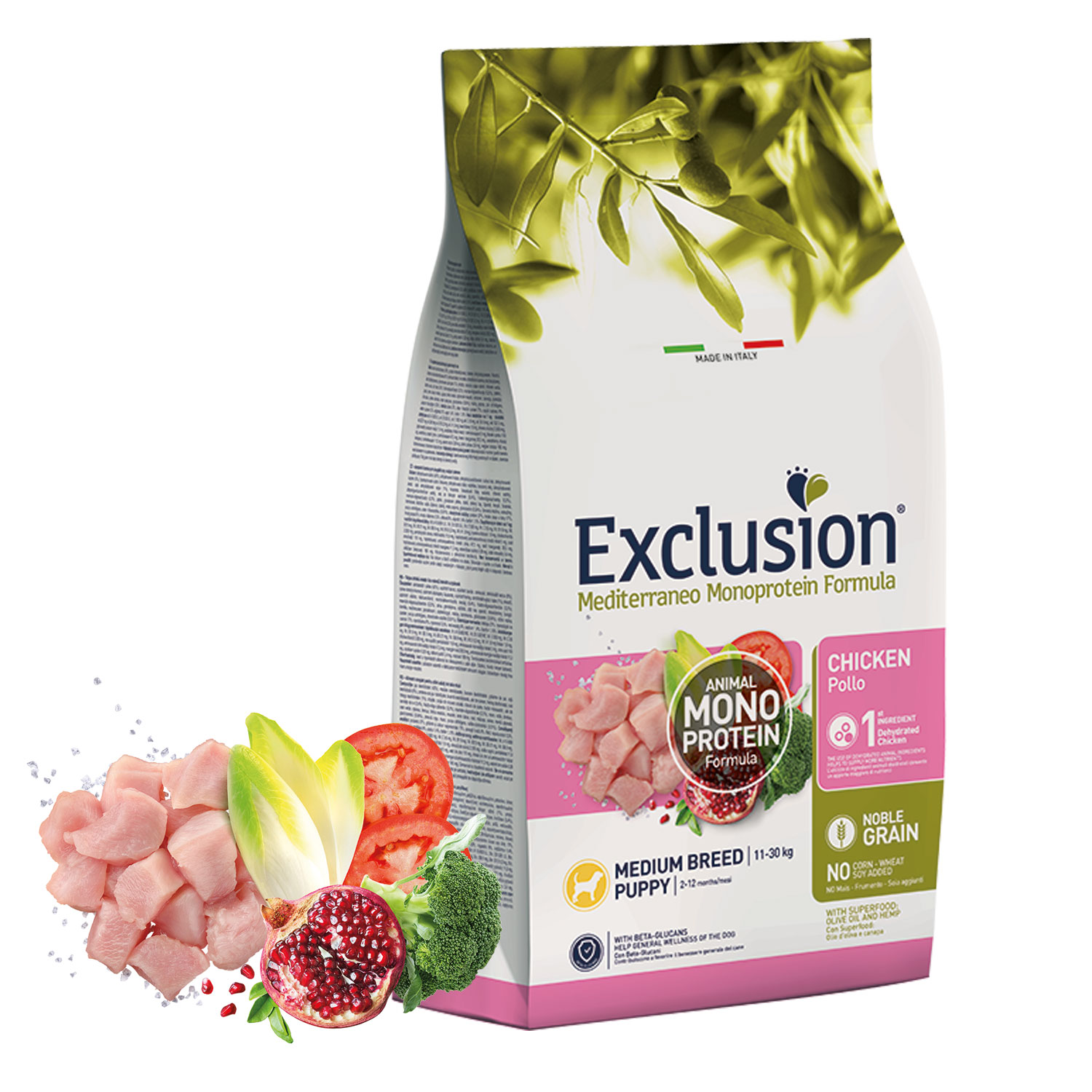 EXCLUSION MEDITERRANEO PUPPY CHICKEN MEDIUM 3Kg 1 EXCLUSION MEDITERRANEO PUPPY CHICKEN MEDIUM 3Kg