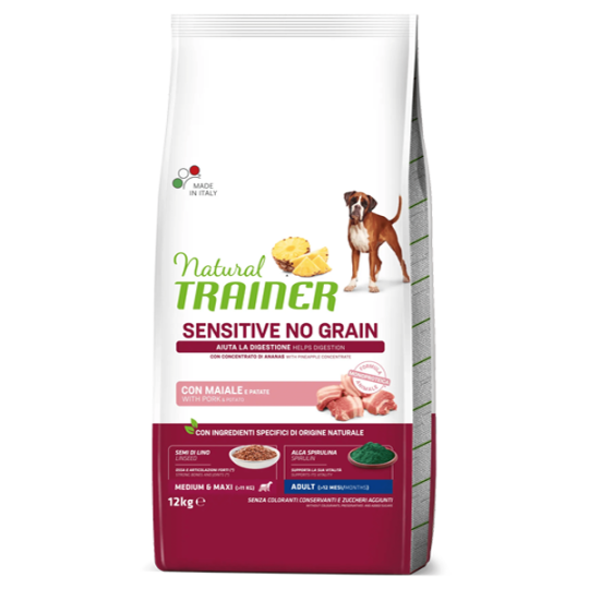 NATURAL TRAINER Medium Adult Maiale NO GRAIN