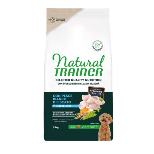Natural Trainer Selected Quality per Cani Adult Pesce Deliscato 1.5kg