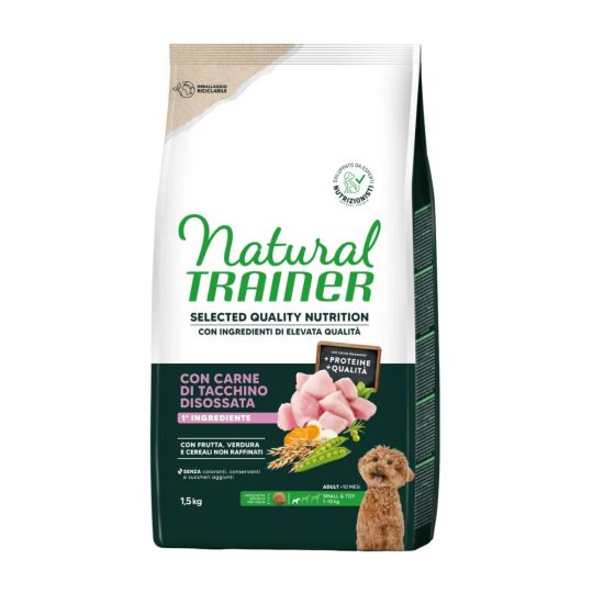 Natural Trainer Selected Quality per Cani Adult Small con Carne di Tacchino Disossata 1.5Kg