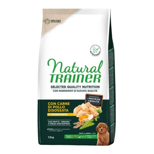 Natural Trainer Selected Quality per Cani Puppy&Junior con Carne di Pollo Disossata