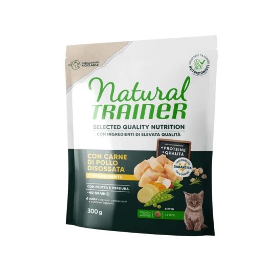 Natural Trainer Selected Quality per Gatto Kitten con Carne di Pollo Disossata 300g