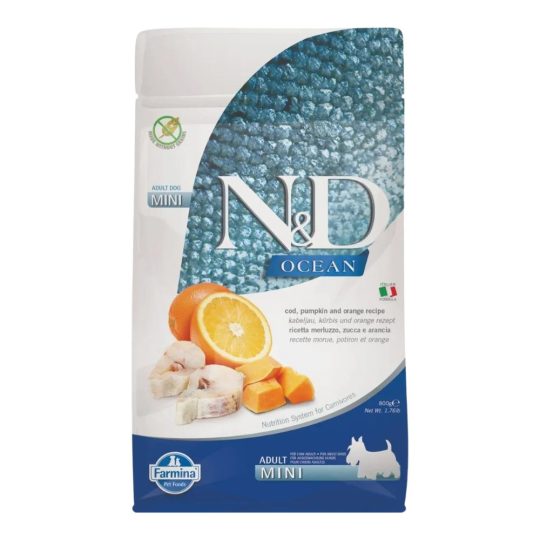 N&D NEUTERED ADULT MINI OCEAN MERLUZZO ZUCCA E ARANCIA 800g