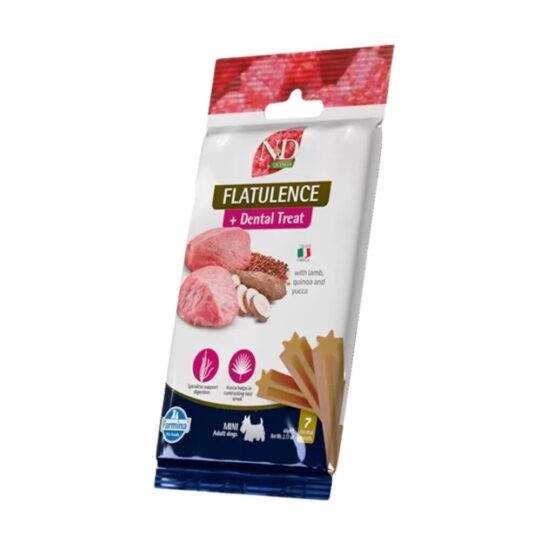 Farmina Snack Cane Mini Adult Flatulence Dental Treat Agnello Quinoa Yucca 60g