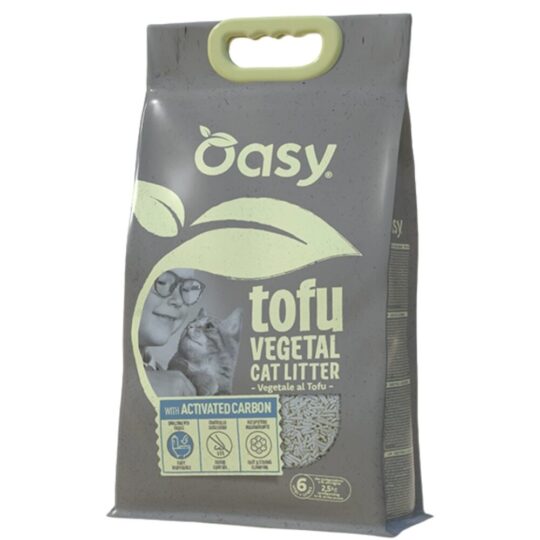 Oasy Lettiera Vegetale TOFU ACTIVATED CARBON 6LT