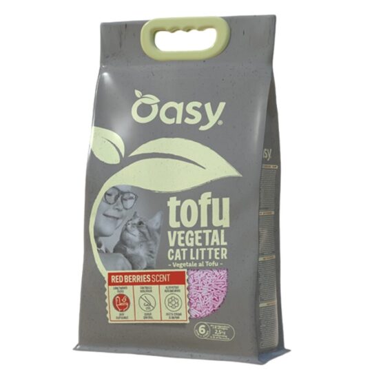Oasy Lettiera Vegetale TOFU AI FRUTTI ROSSI 6LT