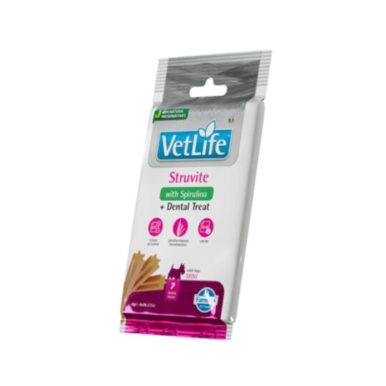 VetLife Struvite+Dental Treat Con Spirulina Adult Mini 60g