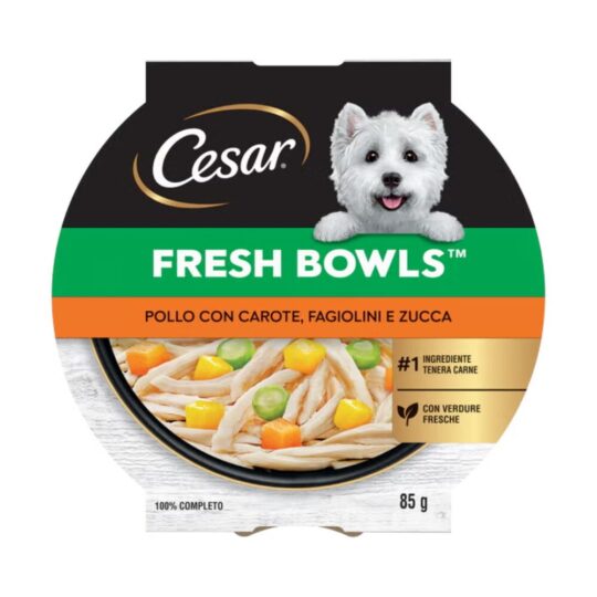 Cesar® Fresh Bowls Pollo con Carote, Fagiolini e Zucca 85gr