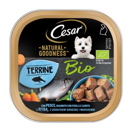Cesar® Natural Goodness Bio con Pesce, Piselli e Carote 100g