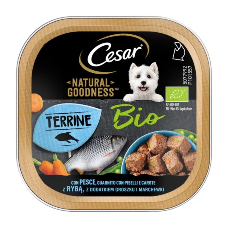 Cesar® Natural Goodness Bio con Pesce, Piselli e Carote 100g